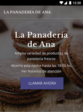 Ejemplo de sitio web de empresa creado a partir de la ficha de Google Mi Negocio.